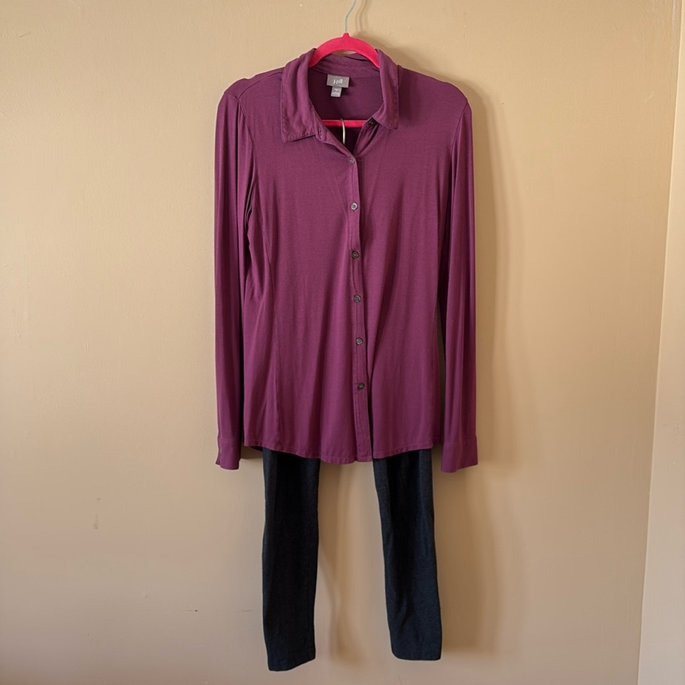 🔥SOLD 🔥 SET J.Jill Raspberry Tunic and Grey Leggings, Size Small